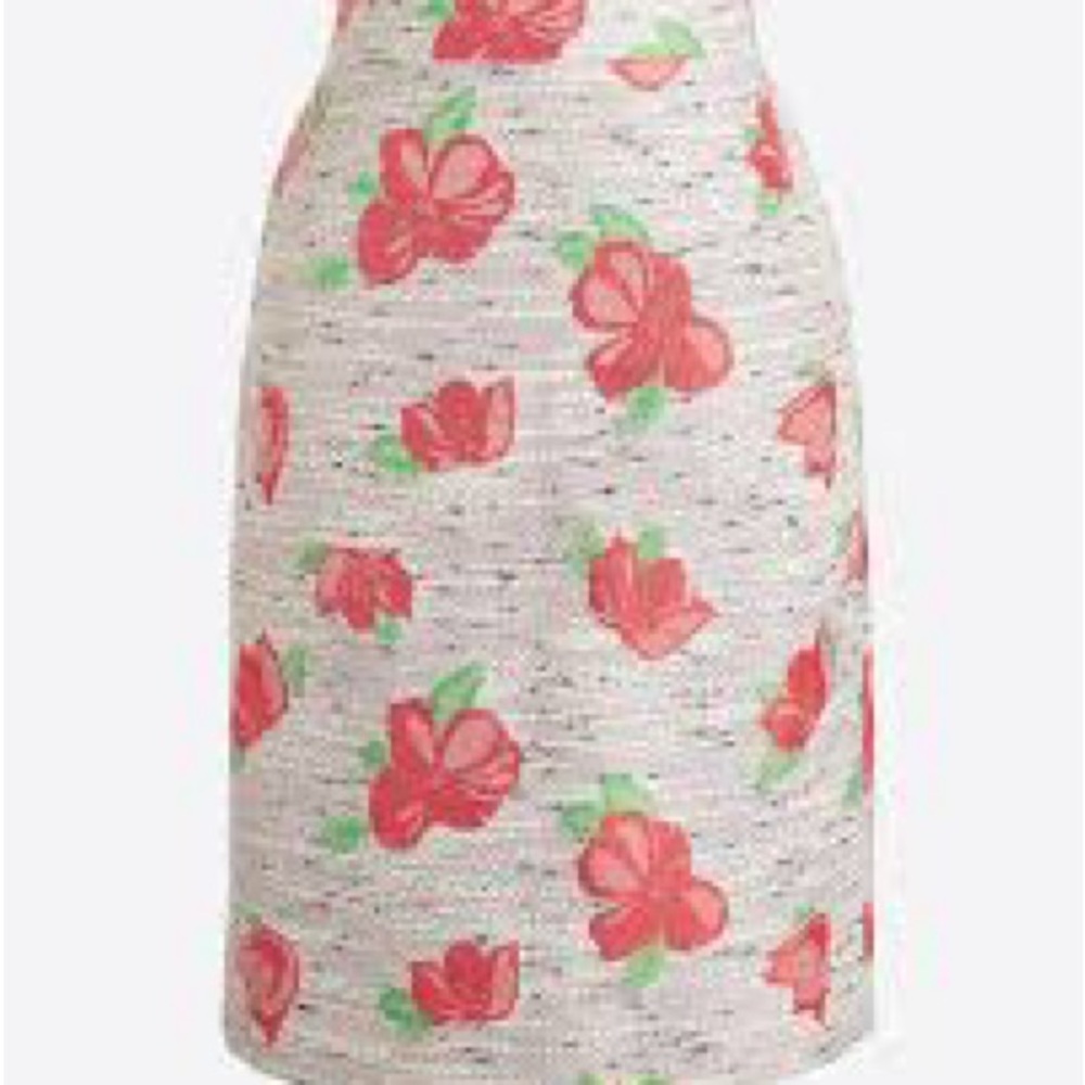 J. Crew Factory Floral Tweed Pencil Skirt